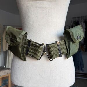 Vintage Military Surplus Belt with Pouches